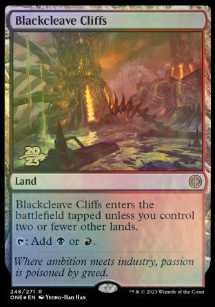 Blackcleave Cliffs [Phyrexia: All Will Be One Prerelease Promos] | Exor Games Bridgewater