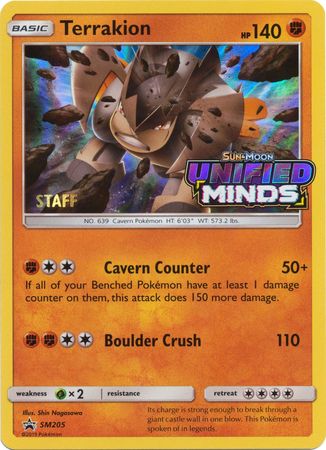 Terrakion (SM205) (Staff Prerelease Promo) [Sun & Moon: Black Star Promos] | Exor Games Bridgewater