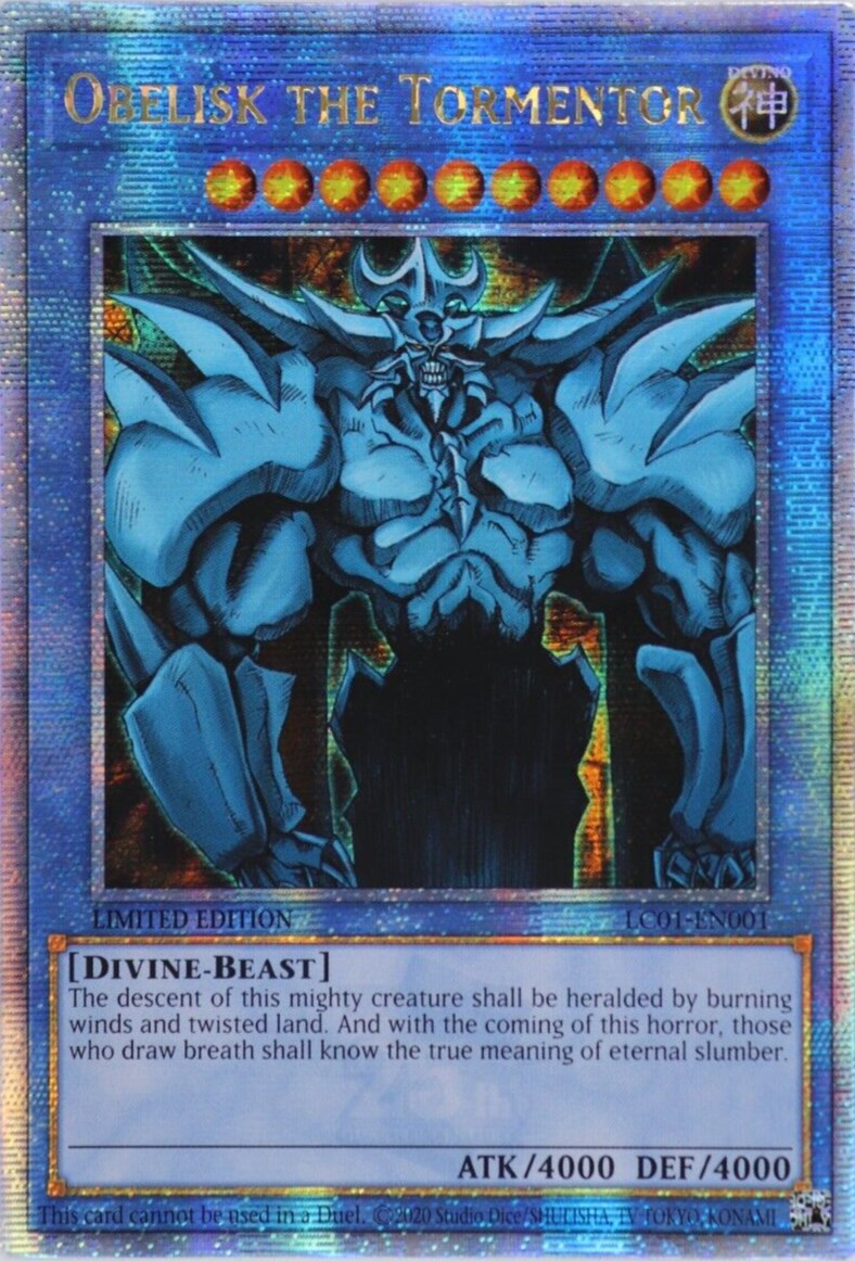 Obelisk the Tormentor (25th Anniversary) [LC01-EN001] Quarter Century Secret Rare | Exor Games Bridgewater