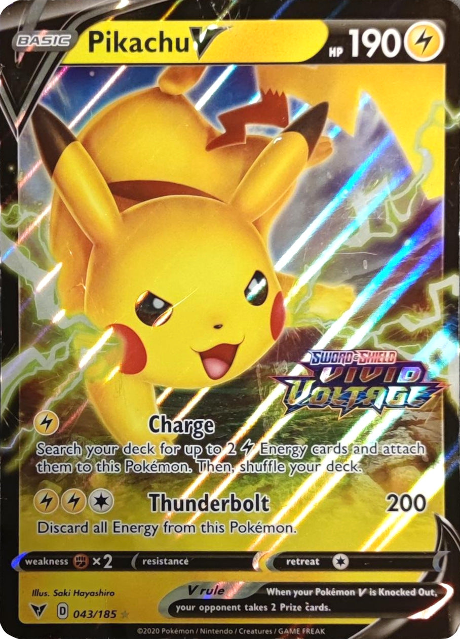 Pikachu V (043/185) (Vivid Voltage Stamp) [Sword & Shield: Vivid Voltage] | Exor Games Bridgewater