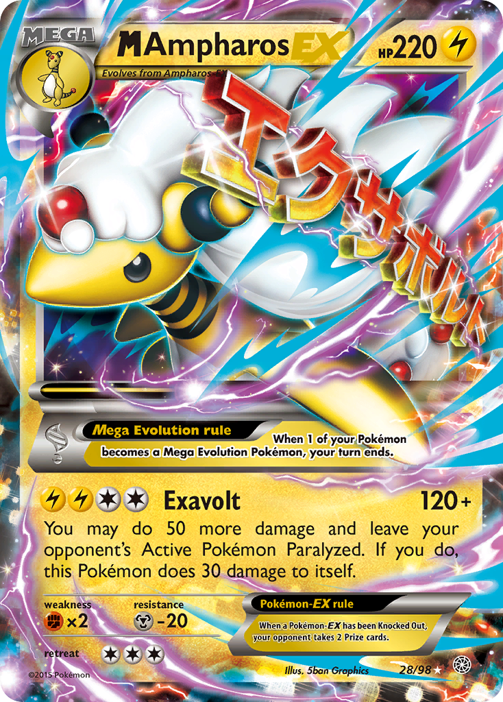 M Ampharos EX (28/98) [XY: Ancient Origins] | Exor Games Bridgewater