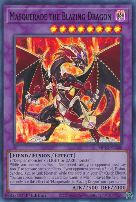 Masquerade the Blazing Dragon [MP22-EN208] Super Rare | Exor Games Bridgewater