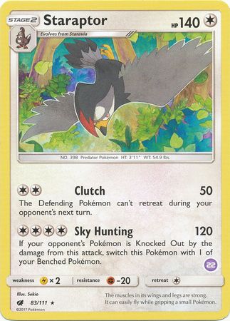 Staraptor (83/111) (Deck Exclusive #22) [Sun & Moon: Trainer Kit - Alolan Sandslash] | Exor Games Bridgewater