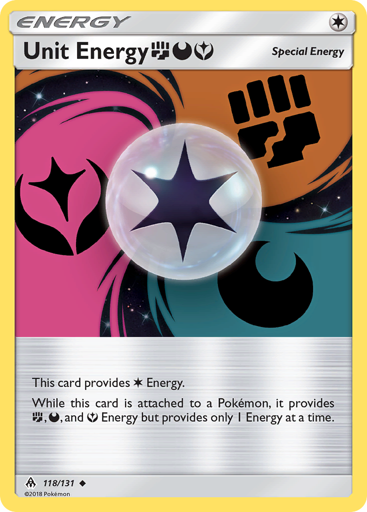 Unit Energy (118/131) (Fighting, Darkness, Fairy) [Sun & Moon: Forbidden Light] | Exor Games Bridgewater