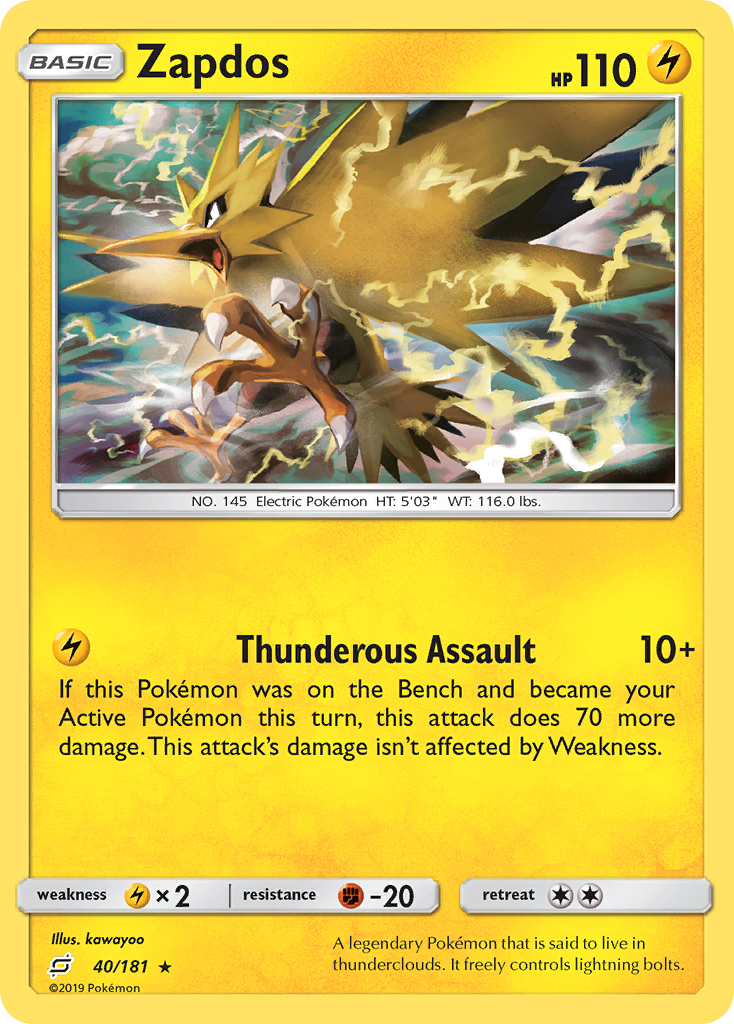 Zapdos (40/181) [Sun & Moon: Team Up] | Exor Games Bridgewater