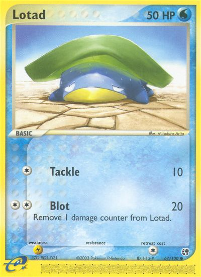 Lotad (67/100) [EX: Sandstorm] | Exor Games Bridgewater