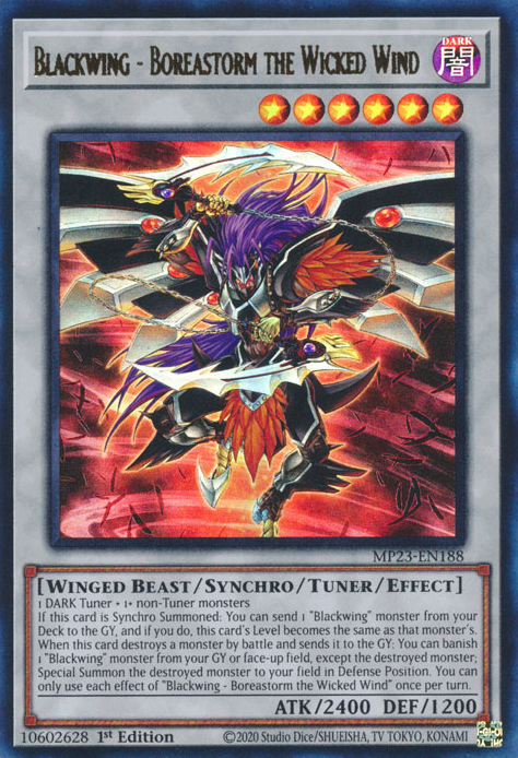 Blackwing - Boreastorm the Wicked Wind [MP23-EN188] Ultra Rare | Exor Games Bridgewater