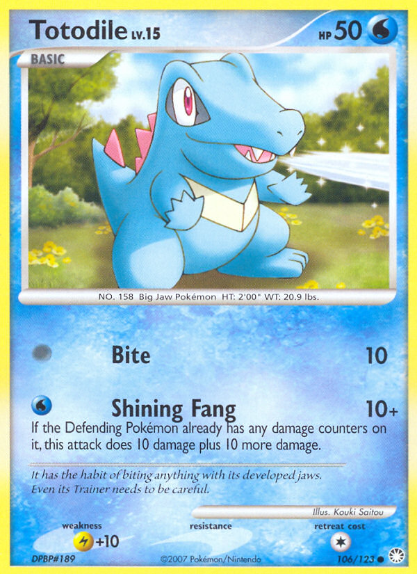 Totodile (106/123) [Diamond & Pearl: Mysterious Treasures] | Exor Games Bridgewater