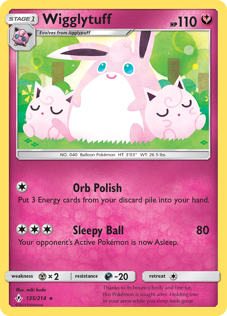 Wigglytuff (135/214) [Sun & Moon: Unbroken Bonds] | Exor Games Bridgewater