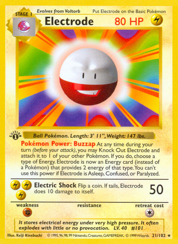 Electrode (21/102) (Shadowless) [Base Set 1st Edition] | Exor Games Bridgewater