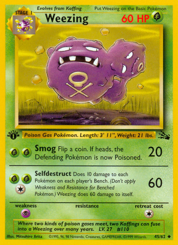 Weezing (45/62) [Fossil 1st Edition] | Exor Games Bridgewater