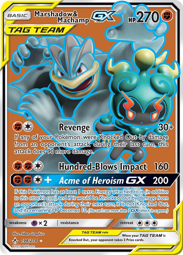 Marshadow & Machamp GX (198/214) [Sun & Moon: Unbroken Bonds] | Exor Games Bridgewater