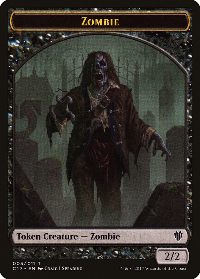 Vampire // Zombie Double-sided Token [Commander 2017 Tokens] | Exor Games Bridgewater