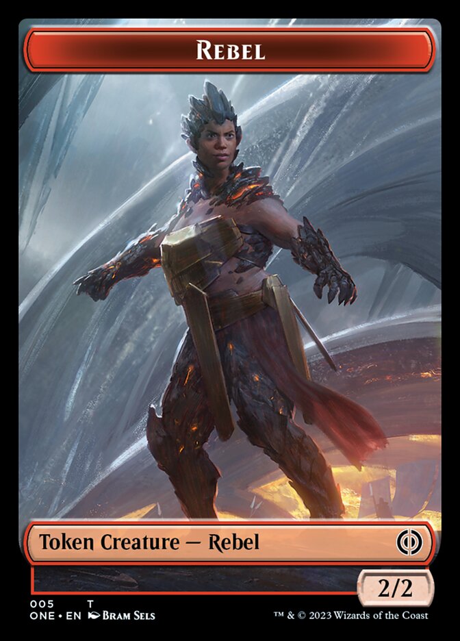 Rebel // Phyrexian Germ Double-Sided Token [Phyrexia: All Will Be One Commander Tokens] | Exor Games Bridgewater