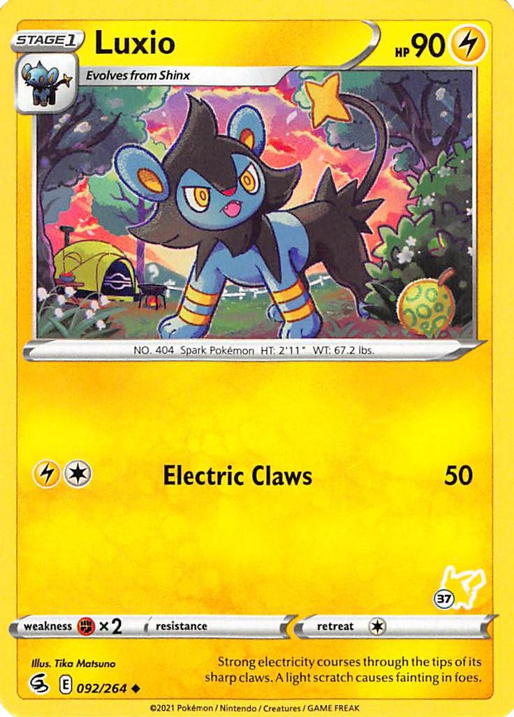Luxio (092/264) (Pikachu Stamp #37) [Battle Academy 2022] | Exor Games Bridgewater