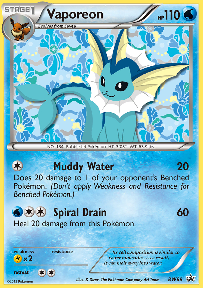 Vaporeon (BW89) [Black & White: Black Star Promos] | Exor Games Bridgewater