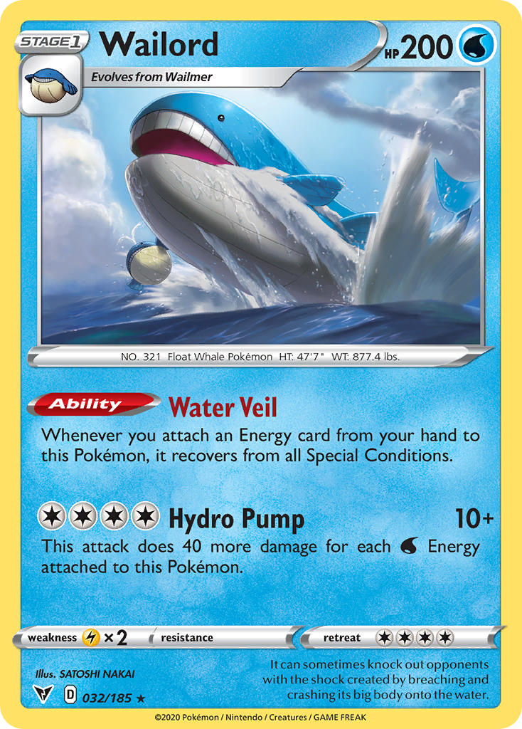 Wailord (032/185) [Sword & Shield: Vivid Voltage] | Exor Games Bridgewater
