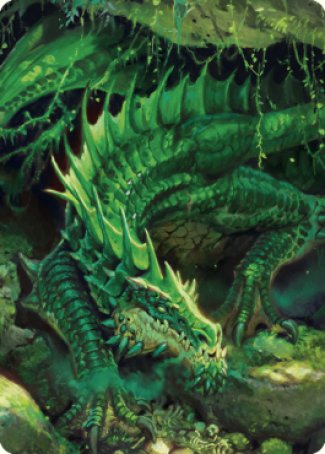 Lurking Green Dragon Art Card [Commander Legends: Battle for Baldur's Gate Art Series] | Exor Games Bridgewater