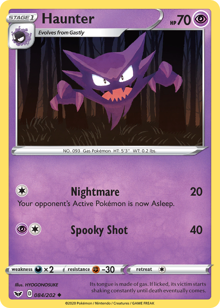 Haunter (084/202) [Sword & Shield: Base Set] | Exor Games Bridgewater