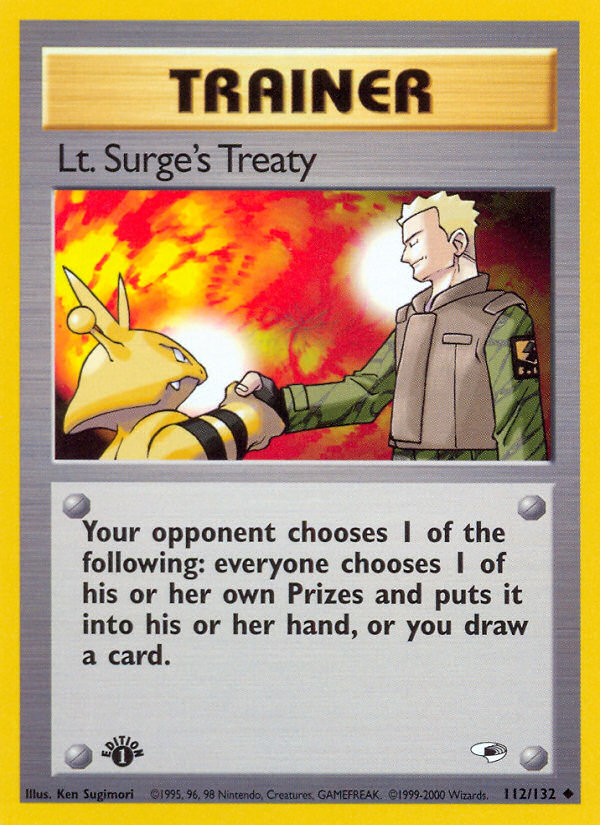 Lt. Surge's Treaty (112/132) [Gym Heroes 1st Edition] | Exor Games Bridgewater