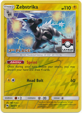 Zebstrika (82/214) (League Promo 3rd Place) [Sun & Moon: Lost Thunder] | Exor Games Bridgewater