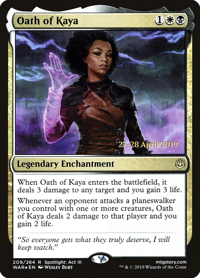 Oath of Kaya  [War of the Spark Prerelease Promos] | Exor Games Bridgewater