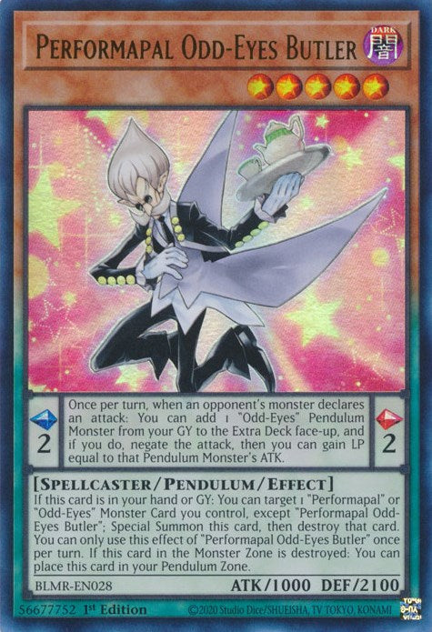 Performapal Odd-Eyes Butler [BLMR-EN028] Ultra Rare | Exor Games Bridgewater