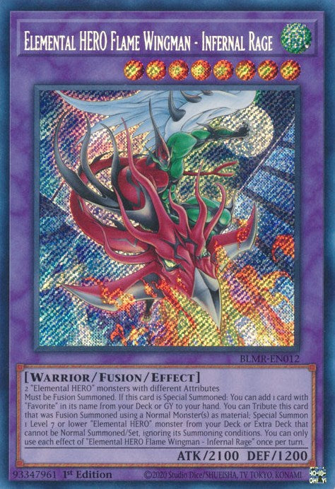 Elemental HERO Flame Wingman - Infernal Rage [BLMR-EN012] Secret Rare | Exor Games Bridgewater