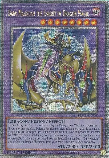 Dark Magician the Knight of Dragon Magic [BLMR-EN001] Quarter Century Secret Rare | Exor Games Bridgewater