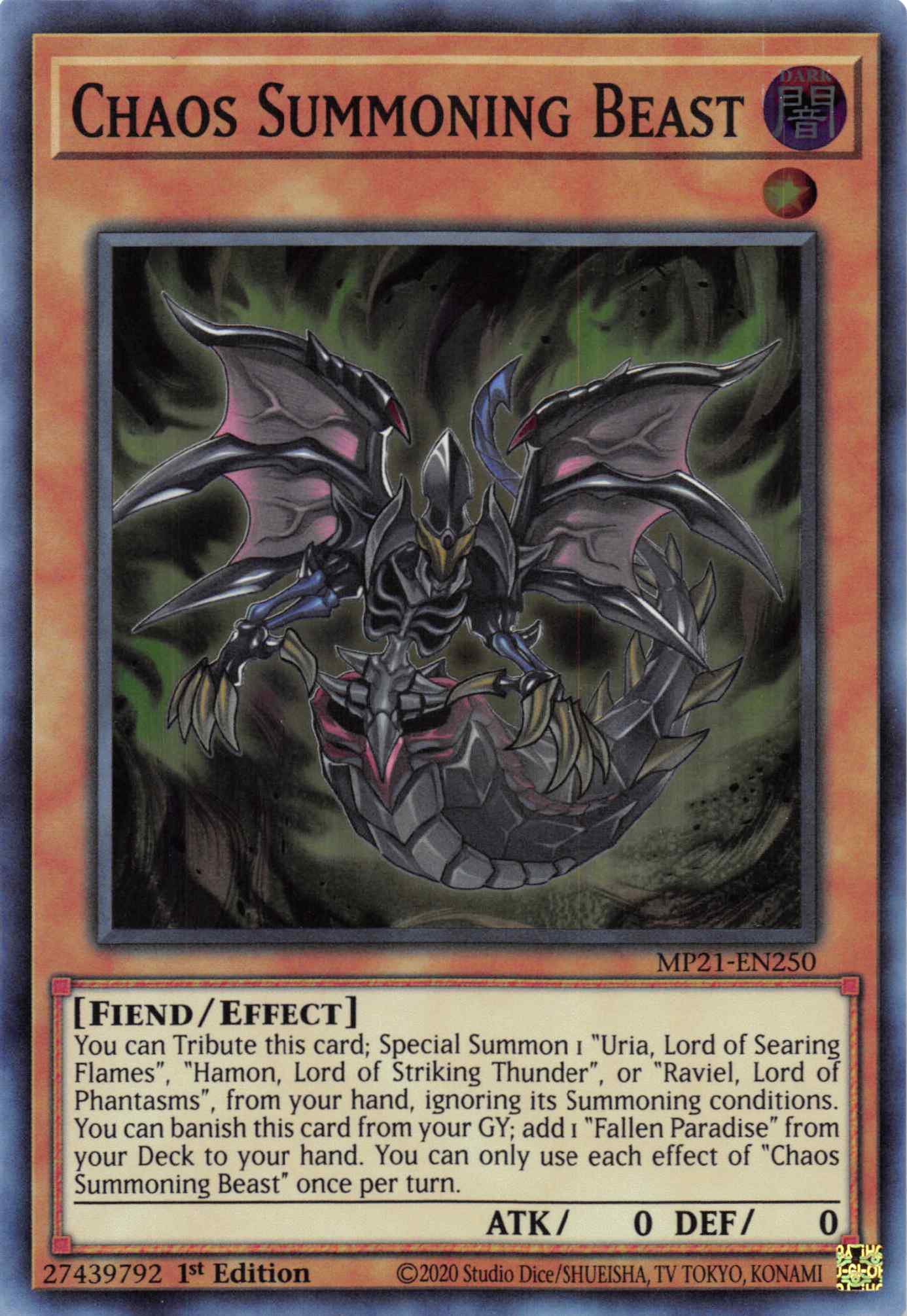 Chaos Summoning Beast [MP21-EN250] Super Rare | Exor Games Bridgewater