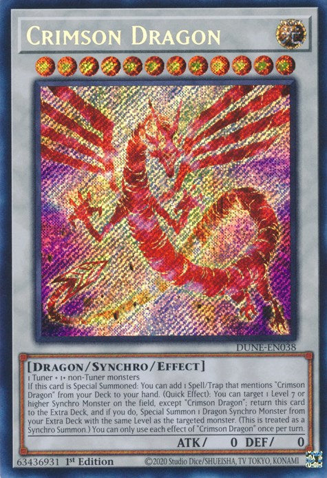 Crimson Dragon [DUNE-EN038] Secret Rare | Exor Games Bridgewater