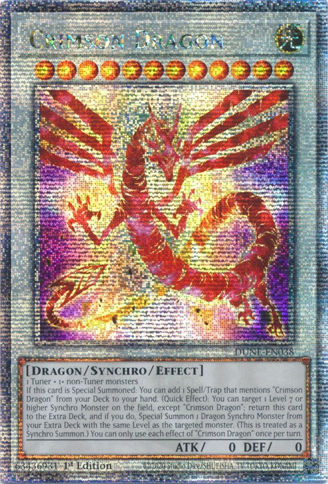 Crimson Dragon [DUNE-EN038] Quarter Century Secret Rare | Exor Games Bridgewater