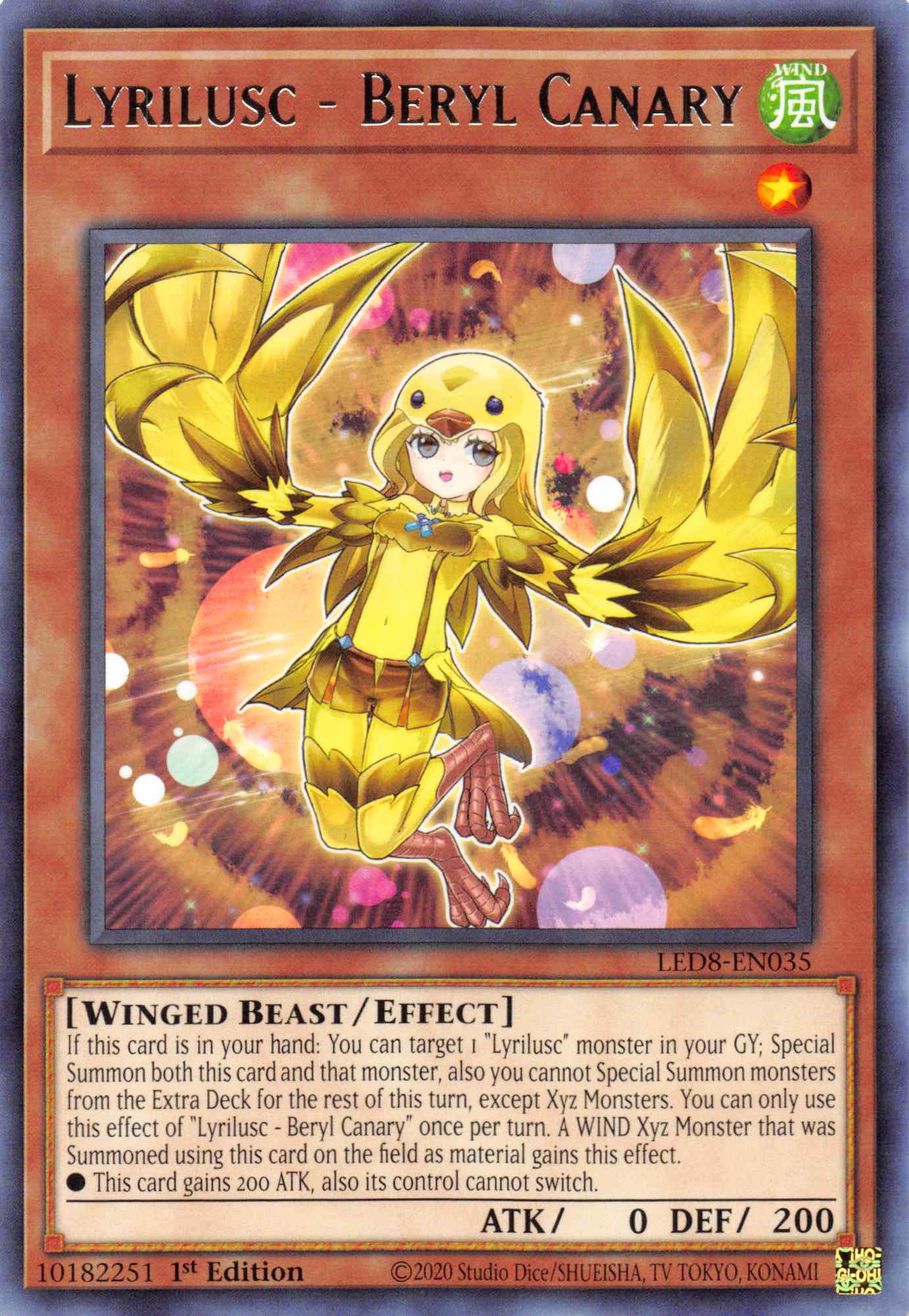 Lyrilusc - Beryl Canary [LED8-EN035] Rare | Exor Games Bridgewater