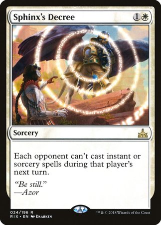 Sphinx's Decree [Rivals of Ixalan] | Exor Games Bridgewater