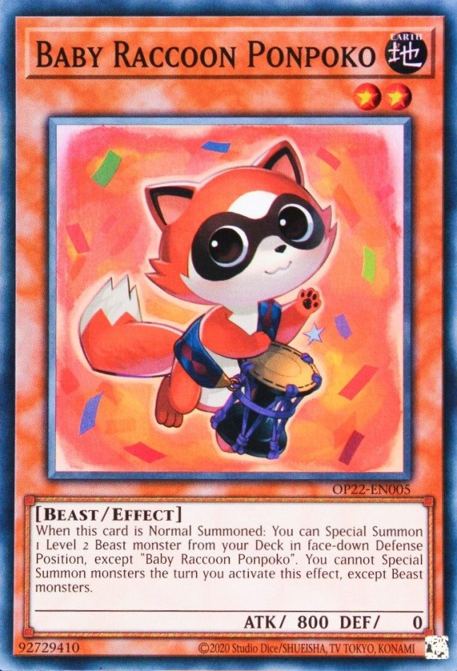 Baby Raccoon Ponpoko [OP22-EN005] Super Rare | Exor Games Bridgewater