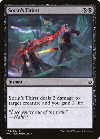 Sorin's Thirst [War of the Spark] | Exor Games Bridgewater