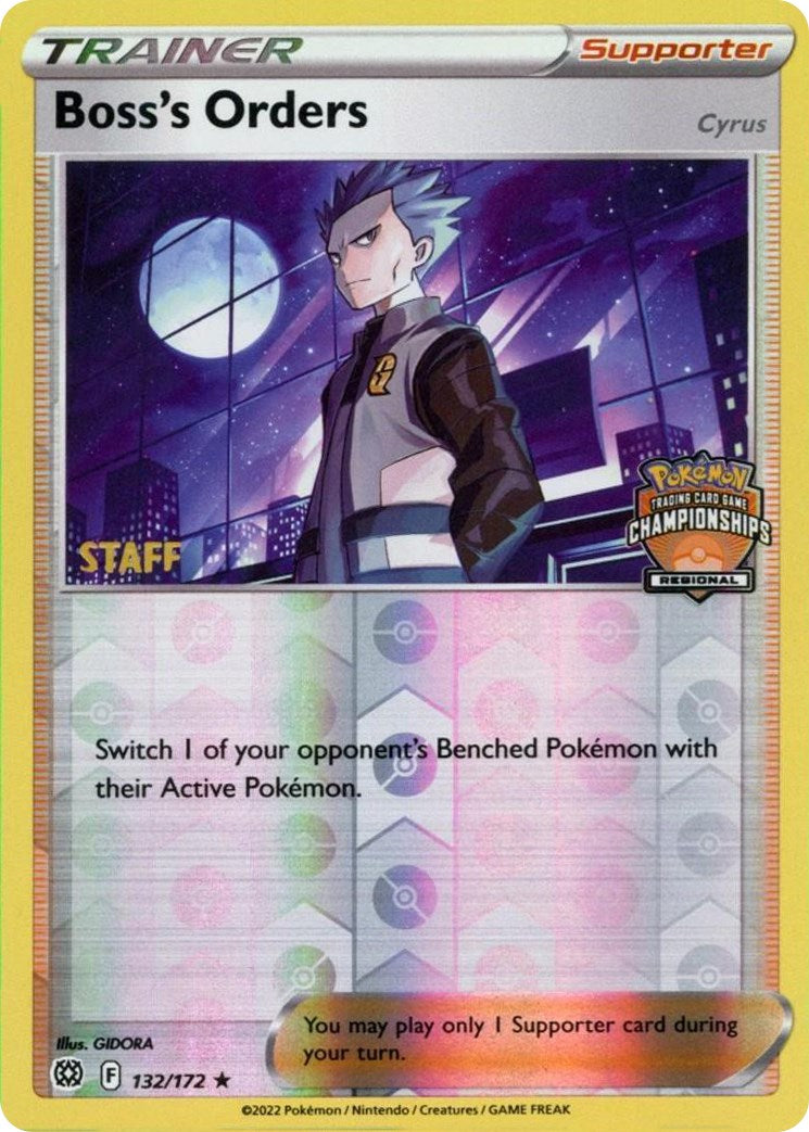 Boss's Orders (132/172) (Regional Championship Promo) (Staff) [Sword & Shield: Brilliant Stars] | Exor Games Bridgewater