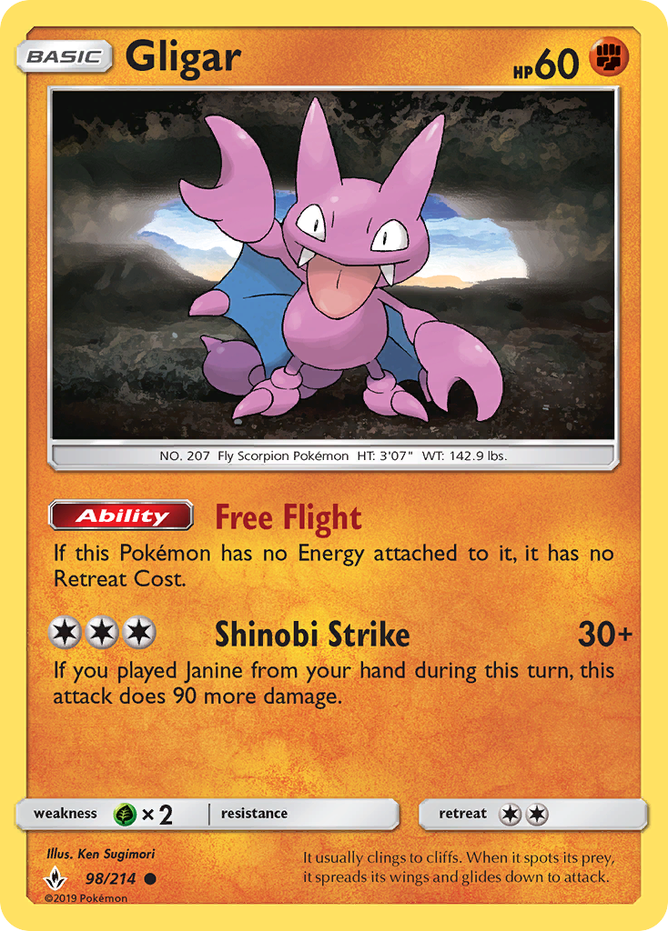 Gligar (98/214) [Sun & Moon: Unbroken Bonds] | Exor Games Bridgewater