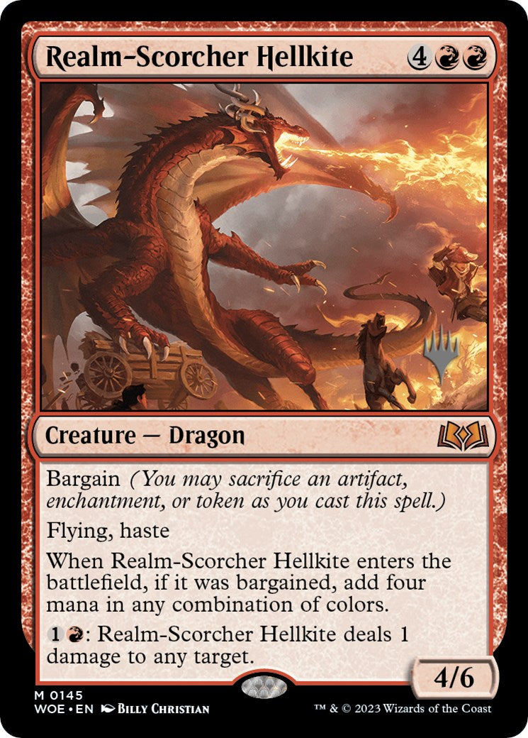 Realm-Scorcher Hellkite (Promo Pack) [Wilds of Eldraine Promos] | Exor Games Bridgewater