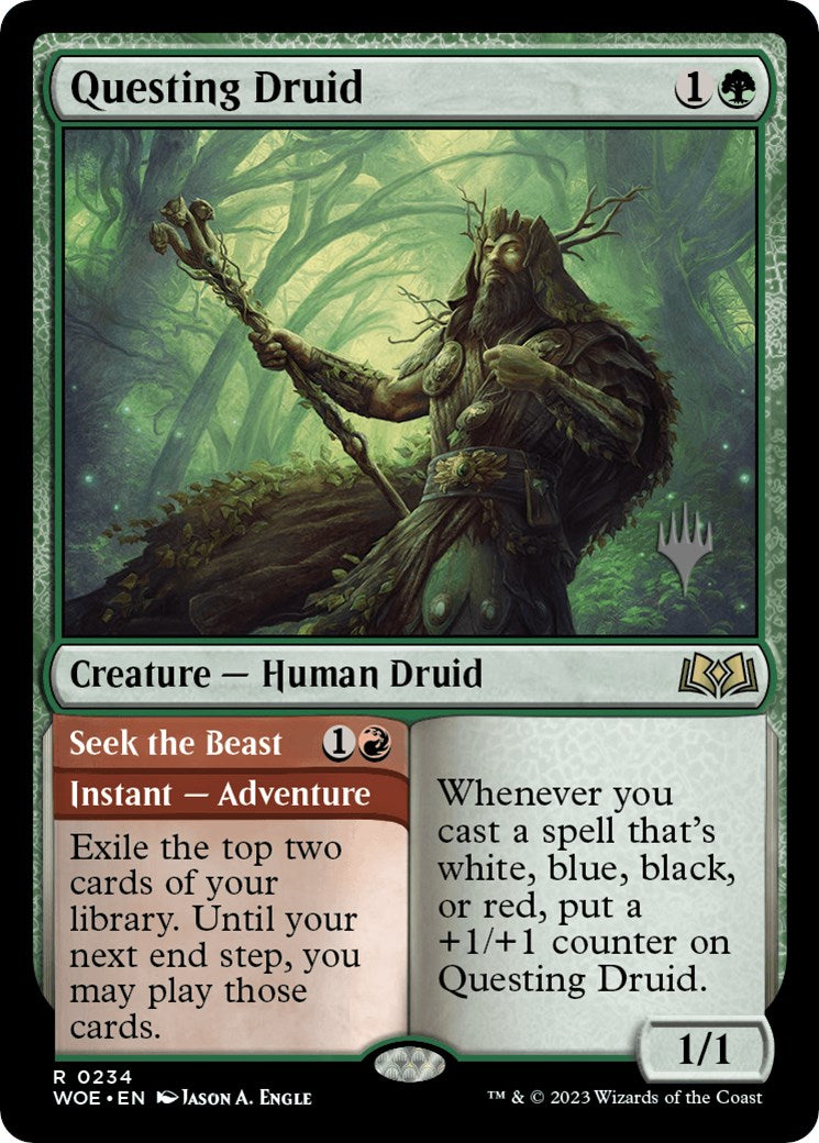 Questing Druid (Promo Pack) [Wilds of Eldraine Promos] | Exor Games Bridgewater