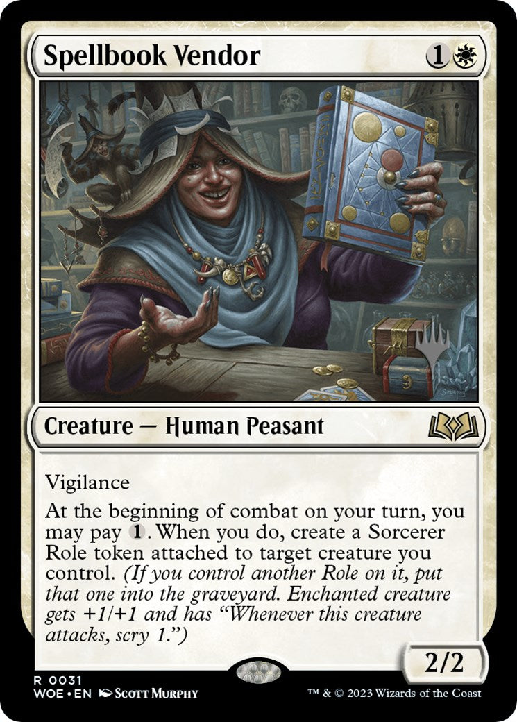 Spellbook Vendor (Promo Pack) [Wilds of Eldraine Promos] | Exor Games Bridgewater