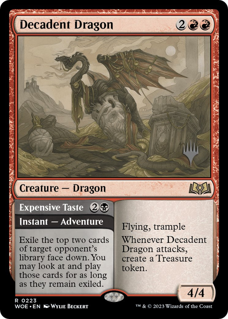 Decadent Dragon // Expensive Taste (Promo Pack) [Wilds of Eldraine Promos] | Exor Games Bridgewater