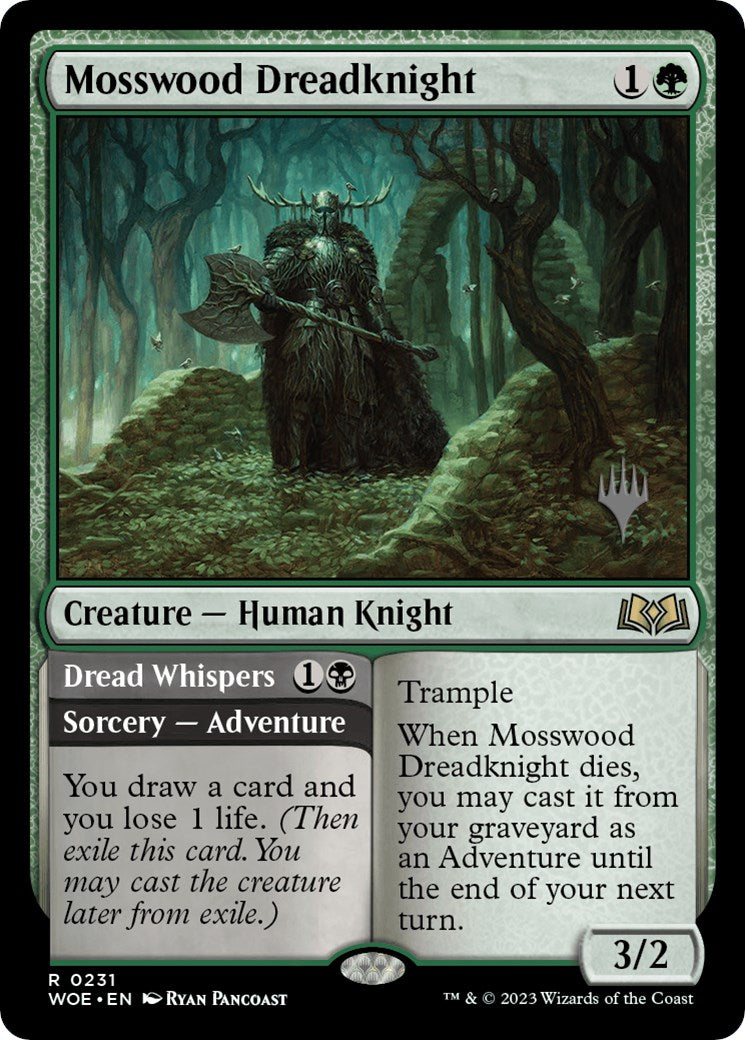 Mosswood Dreadknight // Dread Whispers (Promo Pack) [Wilds of Eldraine Promos] | Exor Games Bridgewater