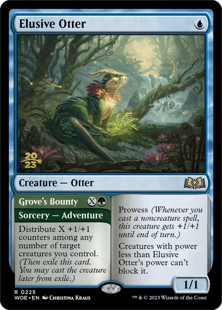 Elusive Otter // Grove's Bounty [Wilds of Eldraine Prerelease Promos] | Exor Games Bridgewater