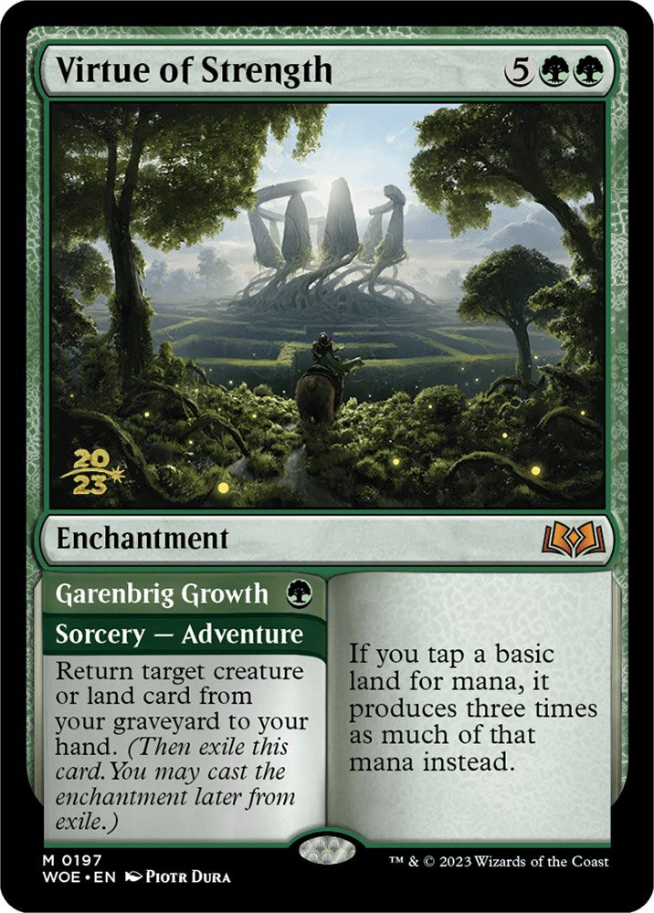 Virtue of Strength // Garenbrig Growth [Wilds of Eldraine Prerelease Promos] | Exor Games Bridgewater