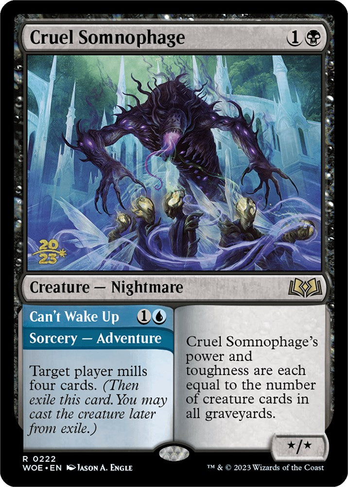 Cruel Somnophage // Can't Wake Up (Promo Pack) [Wilds of Eldraine Promos] | Exor Games Bridgewater