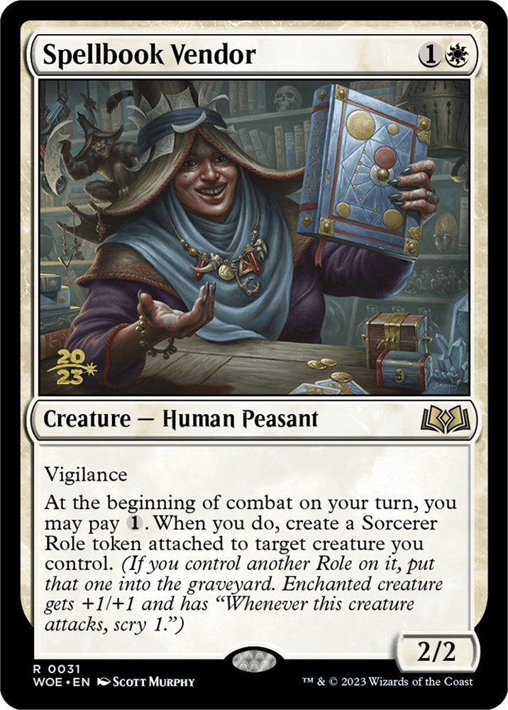 Spellbook Vendor [Wilds of Eldraine Prerelease Promos] | Exor Games Bridgewater