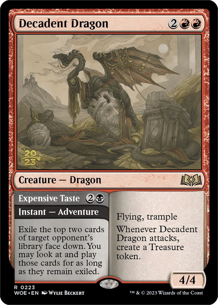 Decadent Dragon // Expensive Taste [Wilds of Eldraine Prerelease Promos] | Exor Games Bridgewater