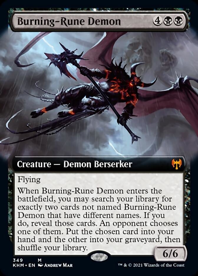 Burning-Rune Demon (Extended Art) [Kaldheim] | Exor Games Bridgewater