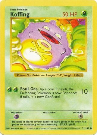 Koffing (51/102) [Base Set Shadowless Unlimited] | Exor Games Bridgewater